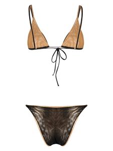 Oséree double-layer triangle bikini set - Zwart