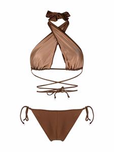 Noire Swimwear Bikini met gekruiste voorkant - Bruin