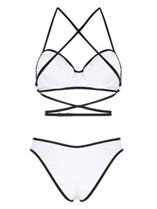 Noire Swimwear Bikini met gekruiste bandjes - Wit
