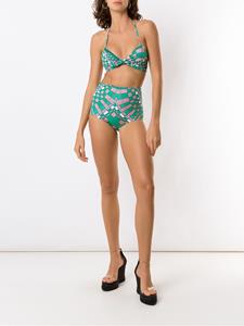 Amir Slama Bikini met geometrische print - Groen