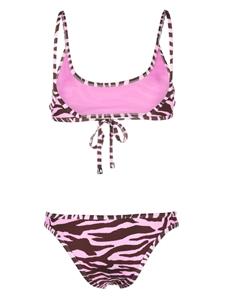 The Attico Bikini met zebraprint - Bruin