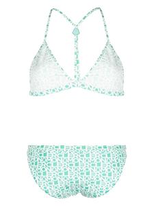 Moncler Bikini met logoprint - Groen