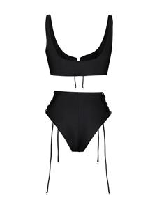 Noire Swimwear Bikini met rasterbandje - Zwart