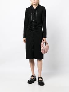 B+ab long-sleeve hooded midi dress - Zwart