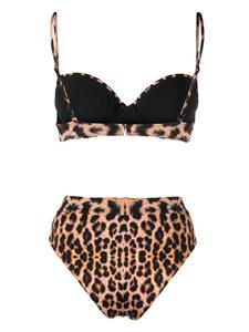 Noire Swimwear Bikini met luipaardprint - Beige