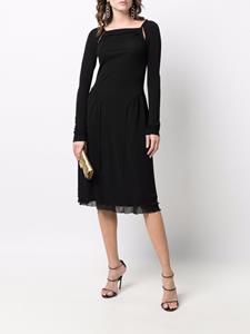Ferragamo Midi-jurk met uitgesneden detail - Zwart