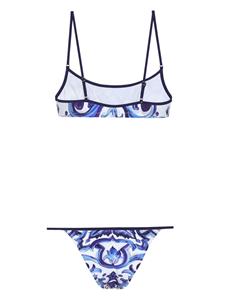 Dolce & Gabbana Bikini met barokprint - Blauw