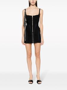 Mugler panelled zip-front minidress - Zwart