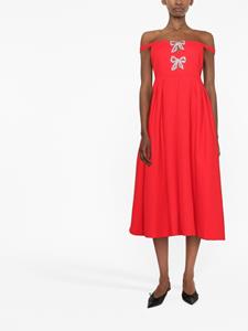 Self-Portrait Off-shoulder jurk - Rood