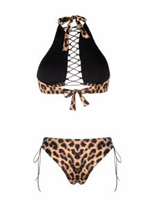 Noire Swimwear Bikini met dierenprint - Bruin