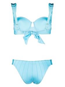 Noire Swimwear Bikini met gestrikte zijkanten - Blauw