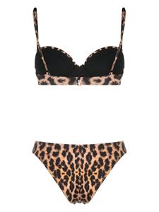 Noire Swimwear Bikini met luipaardprint - Beige