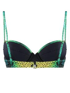 Noire Swimwear Bikinitop met slangenhuidprint - Groen