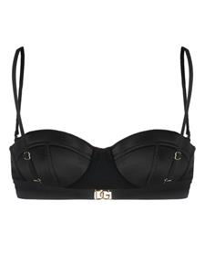 Dolce & Gabbana Bikinitop met logoplakkaat - Zwart