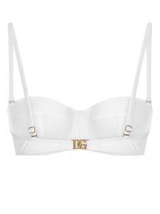 Dolce & Gabbana Bikinitop met logoplakkaat - Wit
