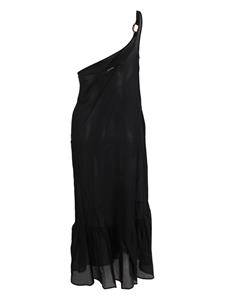 Stella McCartney one-shoulder cotton beach dress - Zwart