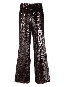Seventy sequin-embellished wide-leg trousers - Bruin