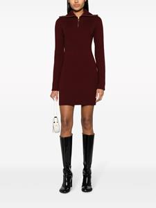 Patou half-zip ribbed-knit minidress - Rood