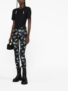 Rabanne Legging met bloemenprint - Zwart