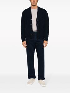 PT Torino ribbed-knit wool-blend cardigan - Blauw