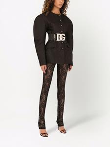 Dolce & Gabbana Legging met bloemenkant - Zwart