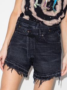 Shorts met gerafelde afwerking - Zwart