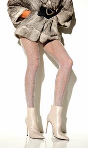 GIRARDI kousen panty's| 100% Made in Italy Girardy Panty Val d'Isere gebreid geometrisch patroon grijs