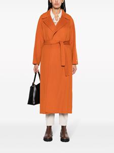 Paltò belted felted maxi coat - Oranje