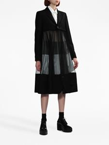 Noir Kei Ninomiya Midi-jurk met doorzichtig vlak - Zwart