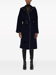 Philosophy Di Lorenzo Serafini hooded belted wool coat - Blauw
