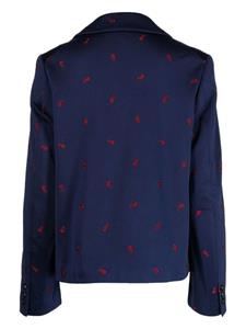 Comme Des Garçons Girl Blazer met geborduurde bloemen - Blauw