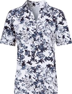 Your Look... for less! Dames Poloshirt wit/marine geprint Größe
