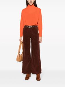 MOTHER high-waisted cropped flared trousers - Bruin