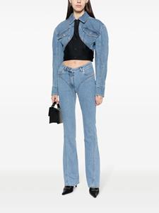 Mugler cropped denim jacket - Blauw