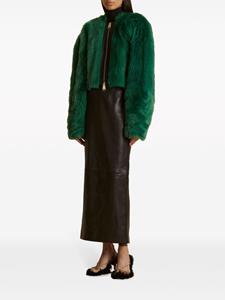 KHAITE The Gracell shearling jacket - Groen