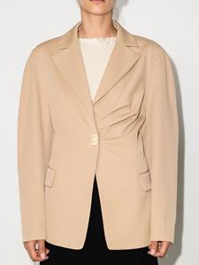 Rejina Pyo Blazer met enkele rij knopen - Beige