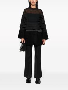 Sacai layered-effect panelled minidress - Zwart