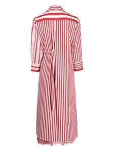 Ports 1961 double-layer striped maxi shirtdress - Rood