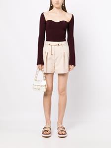 Zimmermann Shorts met ceintuur - Beige