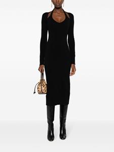 Ermanno Scervino cut-out layered midi dress - Zwart