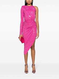 Alexandre Vauthier crystal-embellished one-shoulder midi dress - Roze