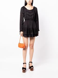 LoveShackFancy Mini-jurk met kanten detail - Zwart