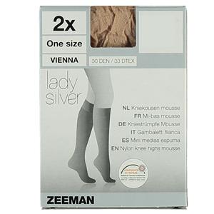 Zeeman Lady Silver Kniekousen 30 den Stretch 2-Pack