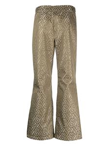 Yves Salomon monogram flared trousers - Groen