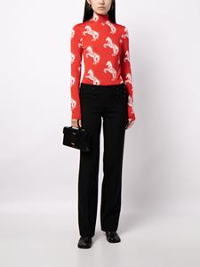 Stella McCartney embroidered-design low-waist trousers - Zwart