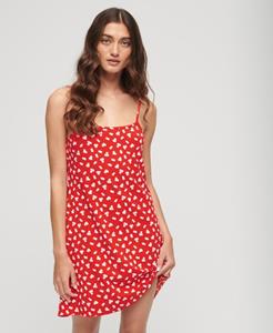 Superdry Vrouwen Jersey Cami Mini-jurk met Print Rood