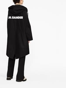 Jil Sander Parka met logoprint - Zwart