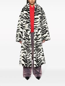 The Attico zebra-print faux-fur coat - Zwart