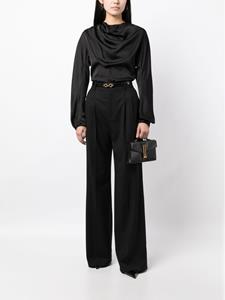 Nili Lotan Flavie pantalon met geplooid detail - Zwart