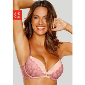 LASCANA Push-up-BH "Belinda", Cups aus schöner Satinware mit Spitze überzogen, sexy Dessous